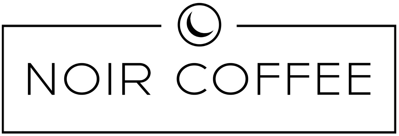 Чёрный логотип NOIR COFFEE на белом фоне